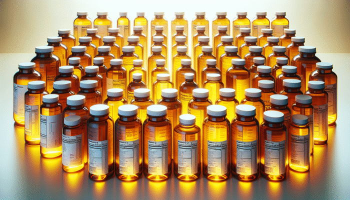 Bottles of omega-3 supplements showcasing IFOS certifications, displayed in a clean, clinical environment.