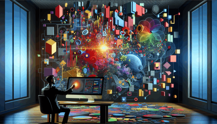 A marketer analysing colourful segmented data charts on a computer screen using Marketo software for targeted marketing.