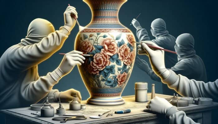 A porcelain vase in East Calder revitalised through expert refinishing, enhancing intricate designs and restoring its lustre.