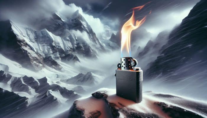Survival Lighter Picks: A windproof lighter with a dual flame mechanism and shield ignites in harsh Himalayan conditions.