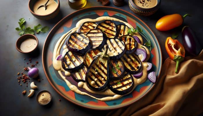 Grilled Eggplant with a Tempting Tahini Sauce