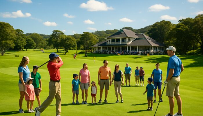 Golfers and families enjoying a sunny tournament at Kirkwood Golf Club in the Eastern Cape