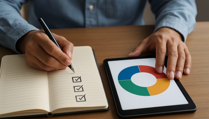 Visual guide to tracking progress with charts and key strategies icons