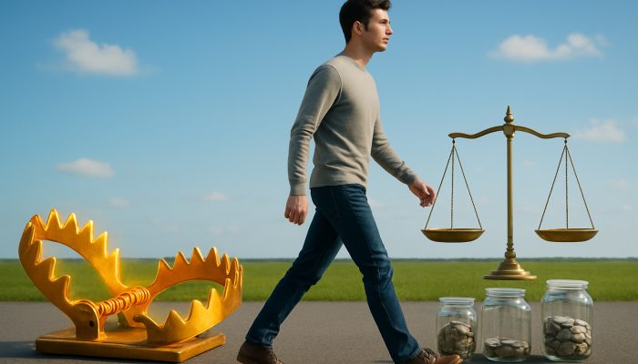 Young adult avoids payday loan traps and high-interest cards for balanced savings and wise borrowing